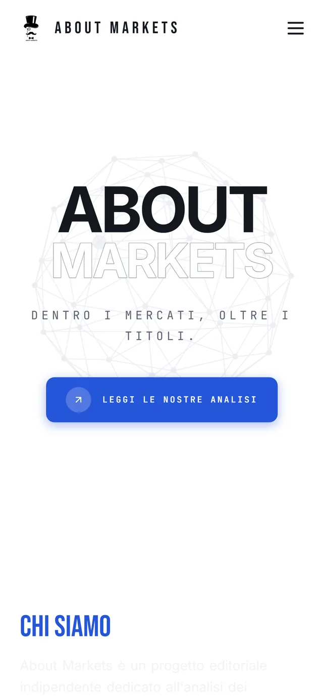 About Markets: the website on mobile